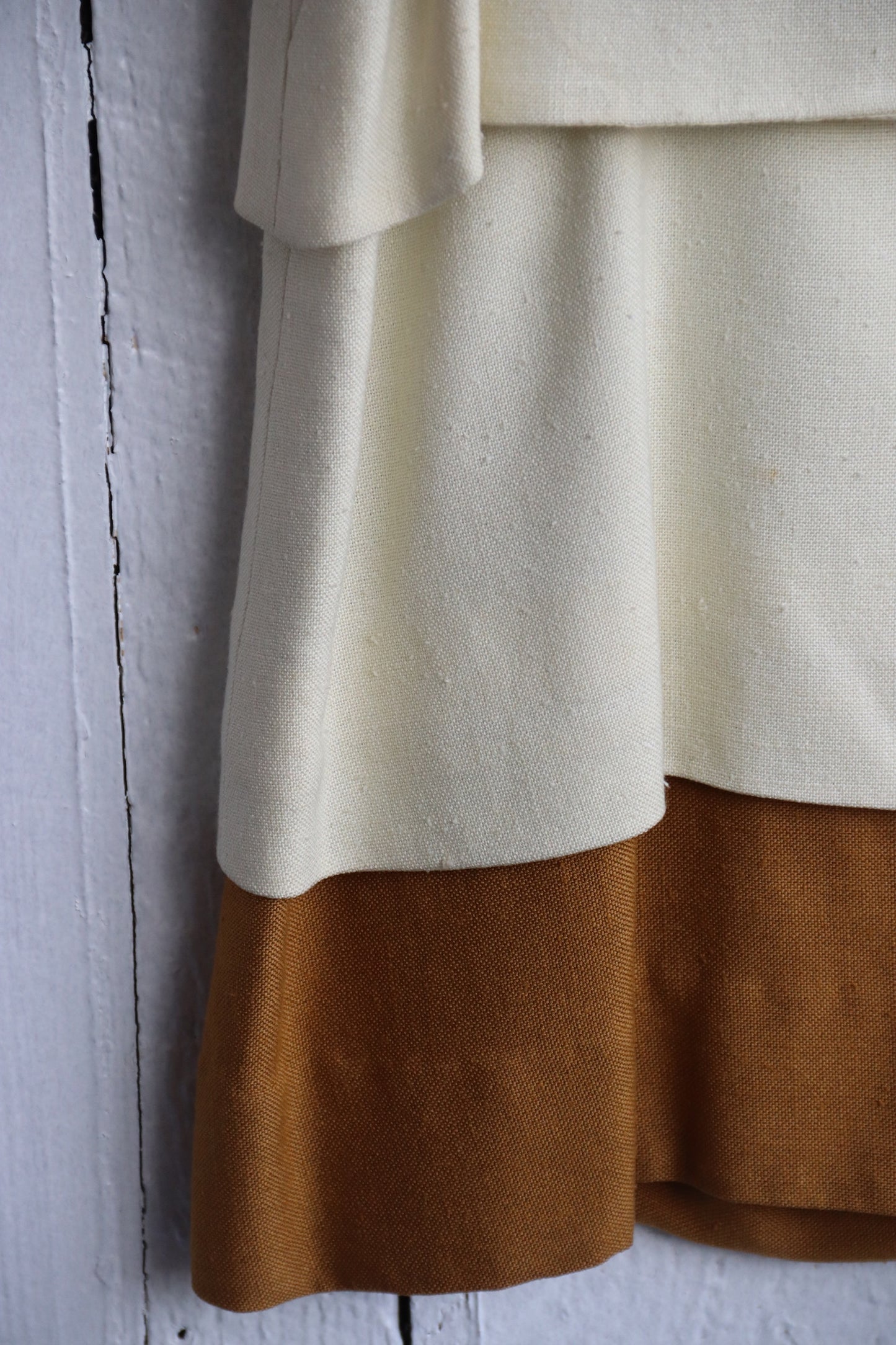 Vintage 70's Furmly’s Cream and Brown Layered Dress