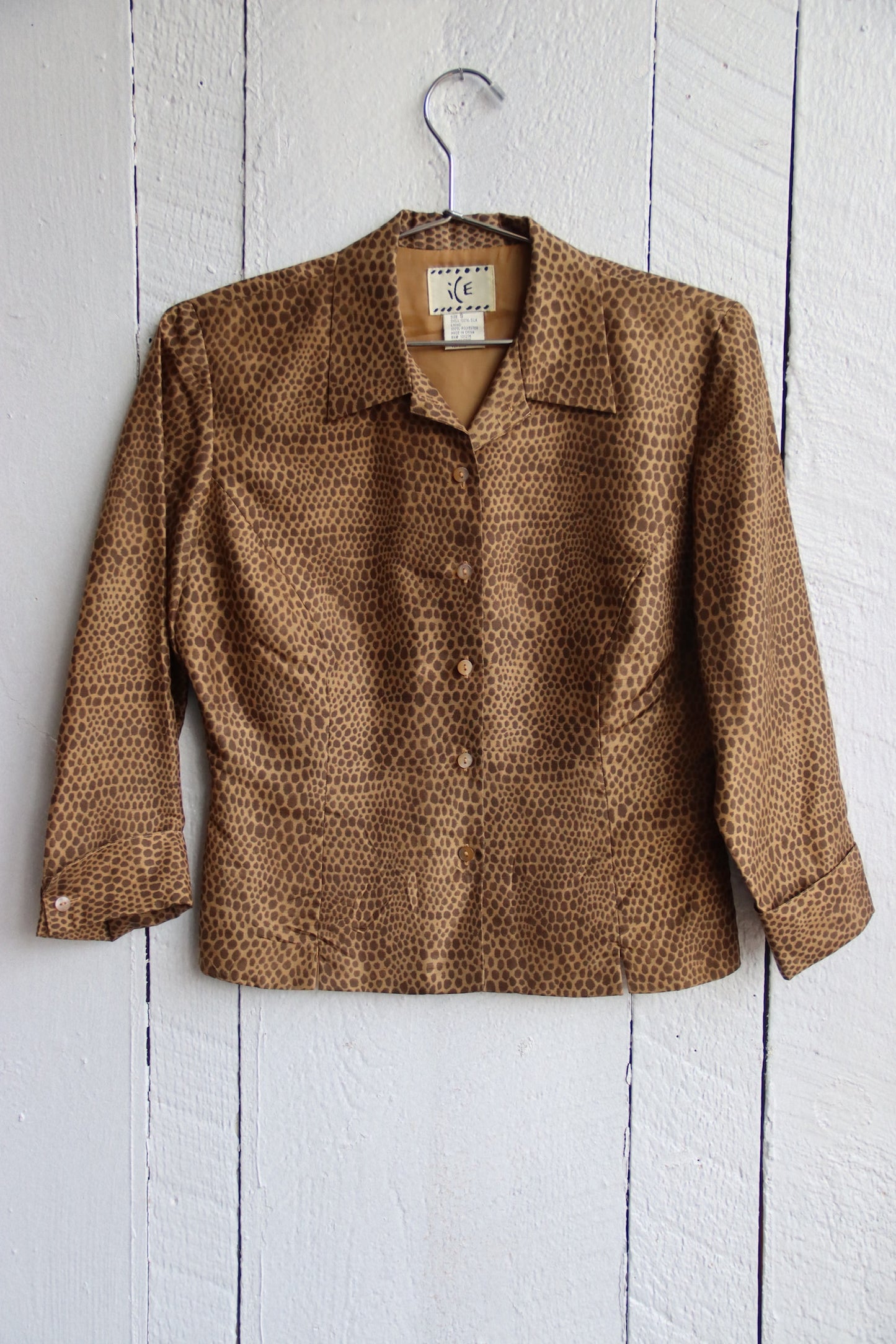 Ice Cheetah Print Silk Top