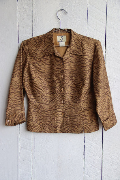 Ice Cheetah Print Silk Top