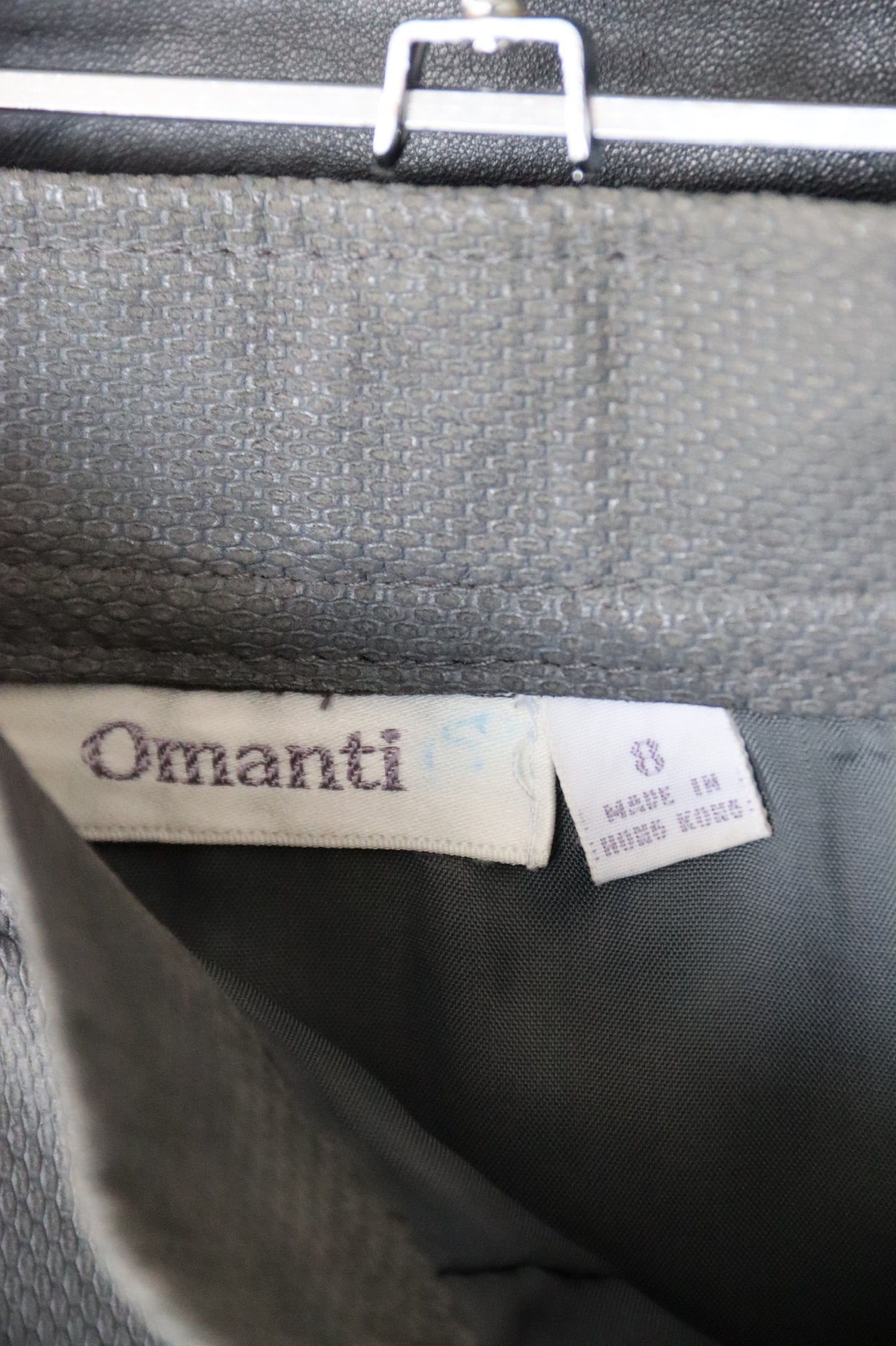 Omanti Grey Leather Skirt