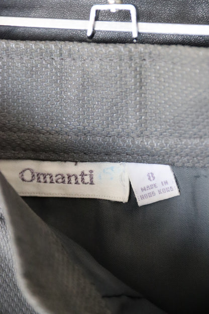 Omanti Grey Leather Skirt