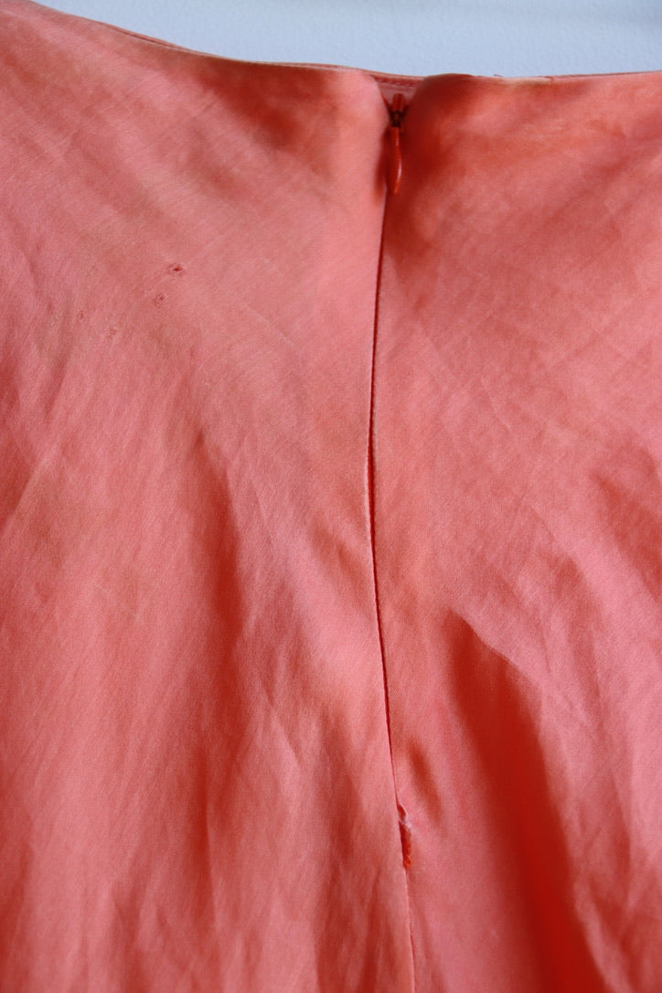 Flores & Flores Orange Silk Bias Cut Skirt - as is