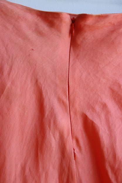 Flores & Flores Orange Silk Bias Cut Skirt - as is