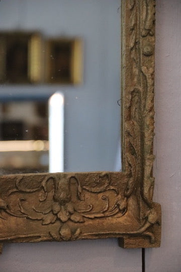 Vintage Gold Accent Mirror with Grecian Scroll Details