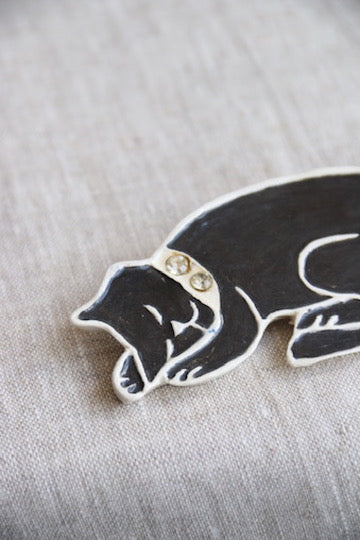 Ceramic Black Cat Pin