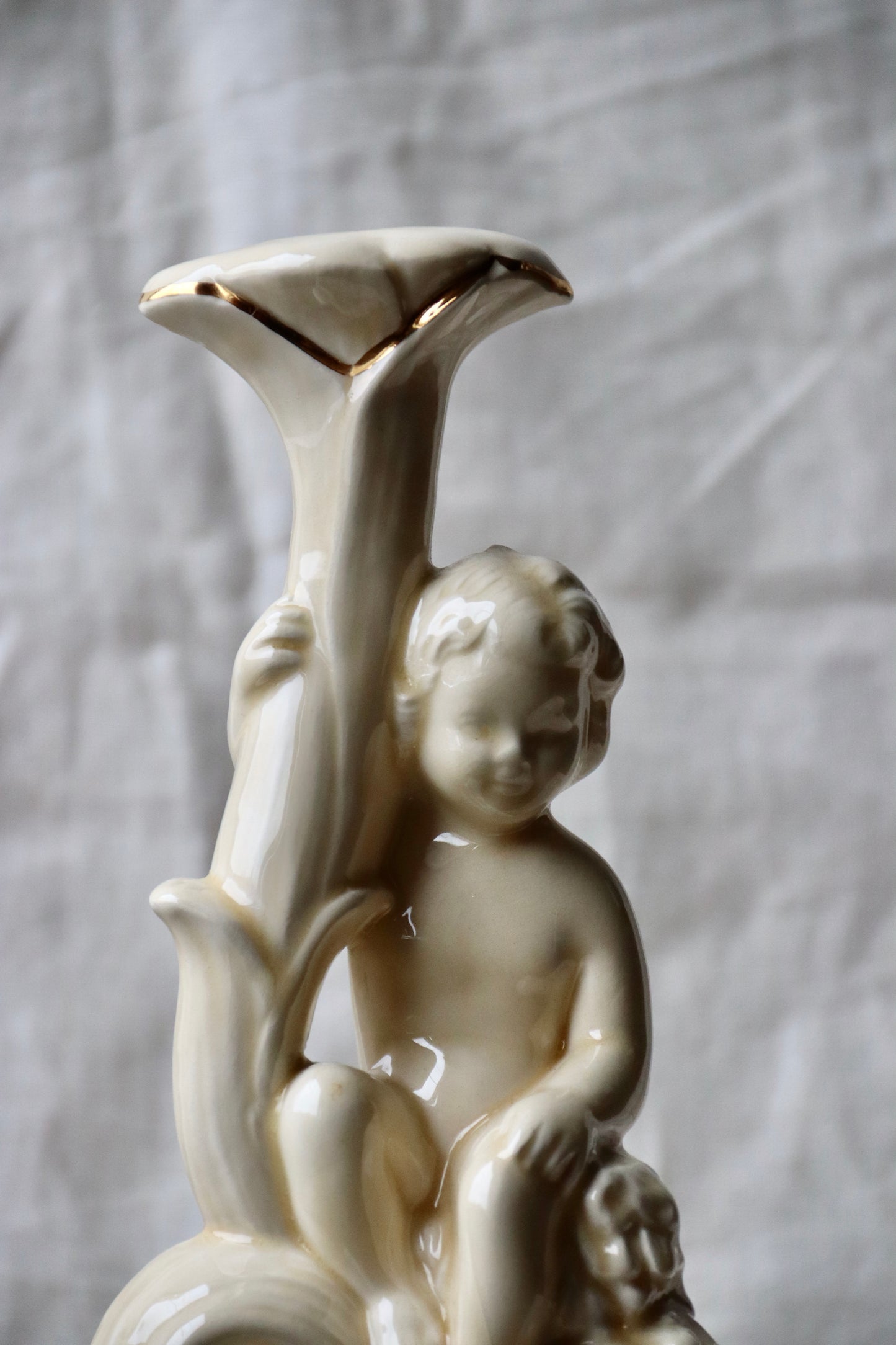 Vintage Ceramic Angel Candlestick