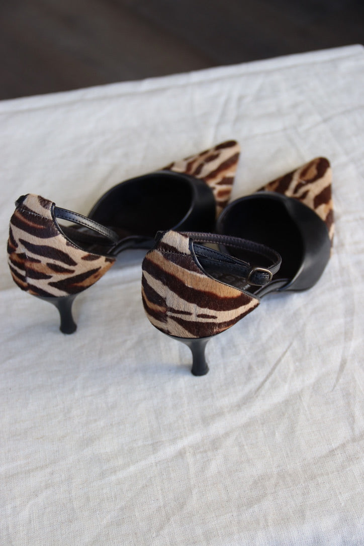 Donald J. Pliner Ponyhair Animal Print Heels - 6.5