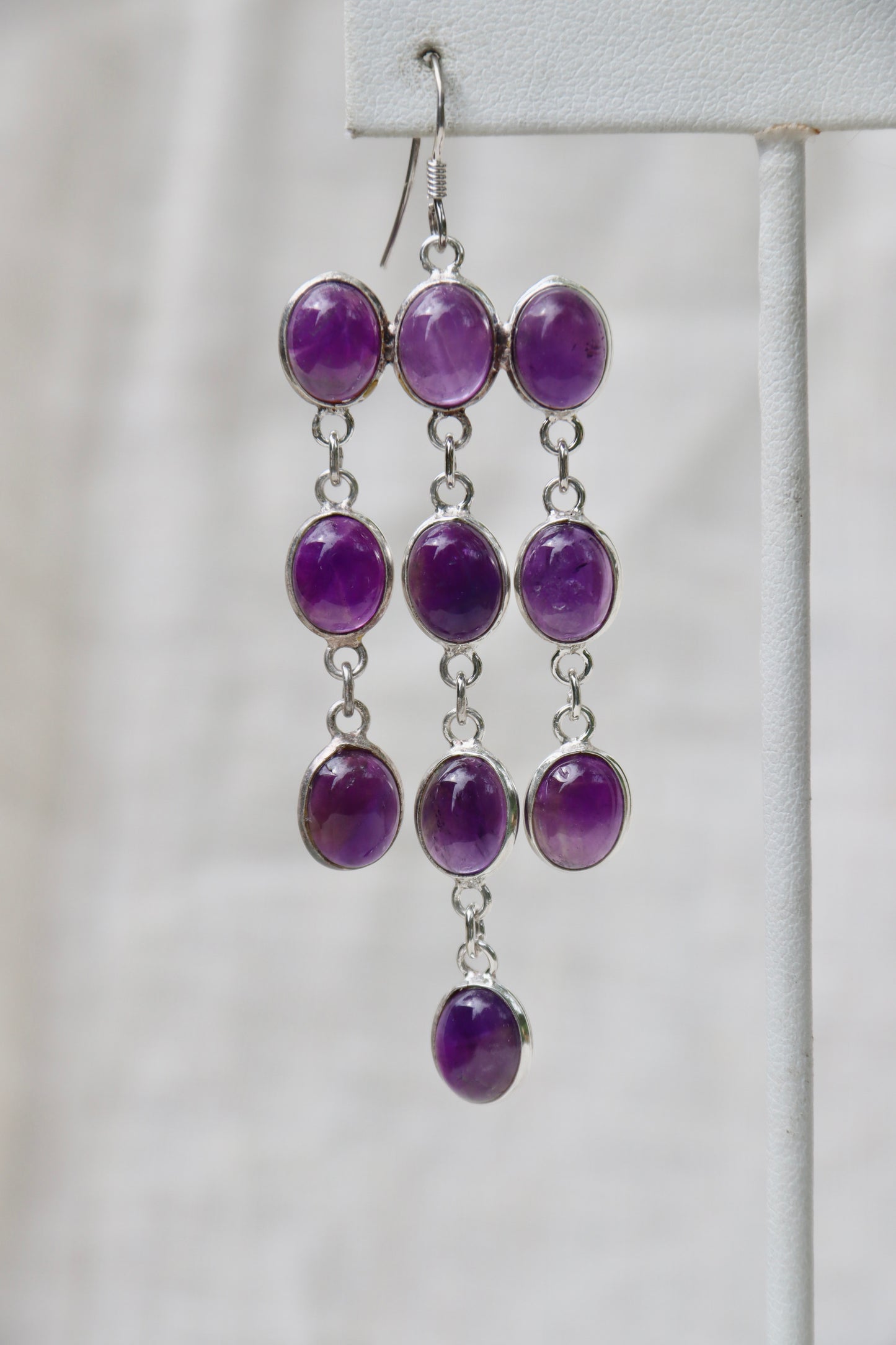 Sterling Silver Amethyst Chandelier Drop Earrings