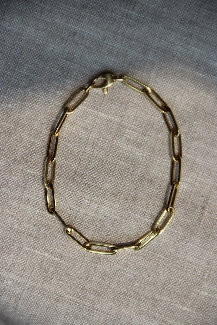 14K Paper Clip Chain Bracelet