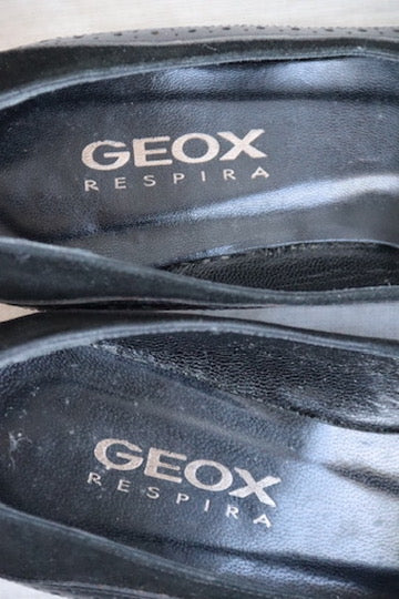 Geox Respira Black Leather Heels