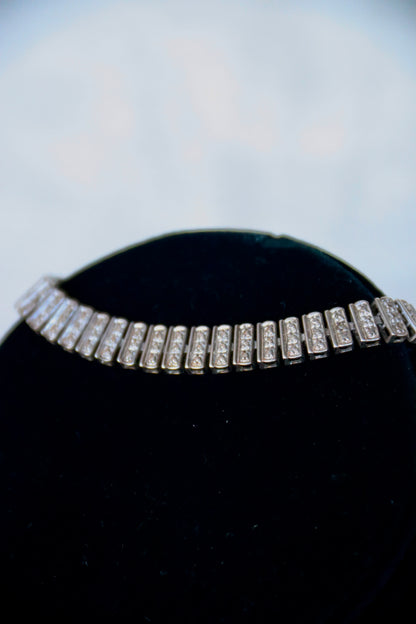 Sterling Silver Diamond Link Bracelet