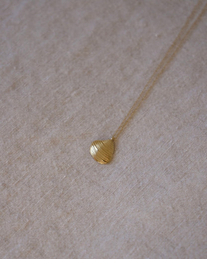 14K Clam Shell Pendant Necklace