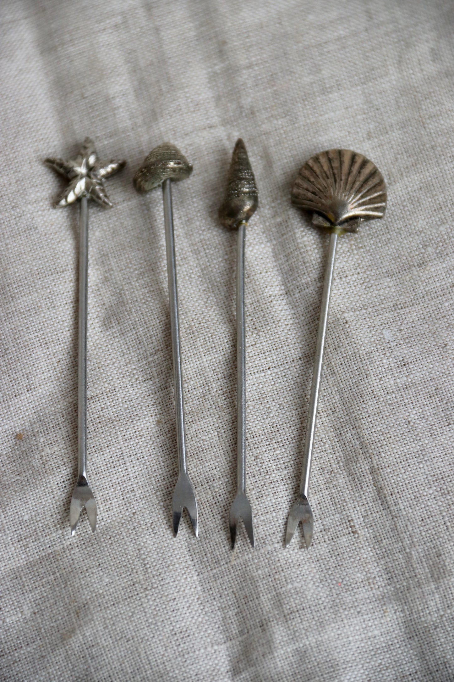 Set of Silver Shell Toothpicks