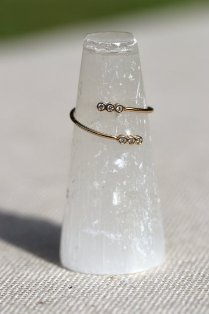 Zoe Chicco 14k Tiny Diamond Bezel Bypass Ring