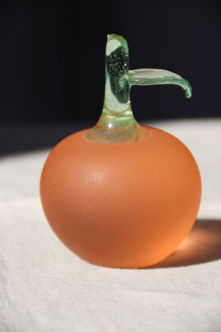 Peach Frosted Glass Paperweight