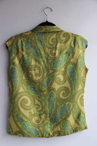 Vintage Green Silk Top