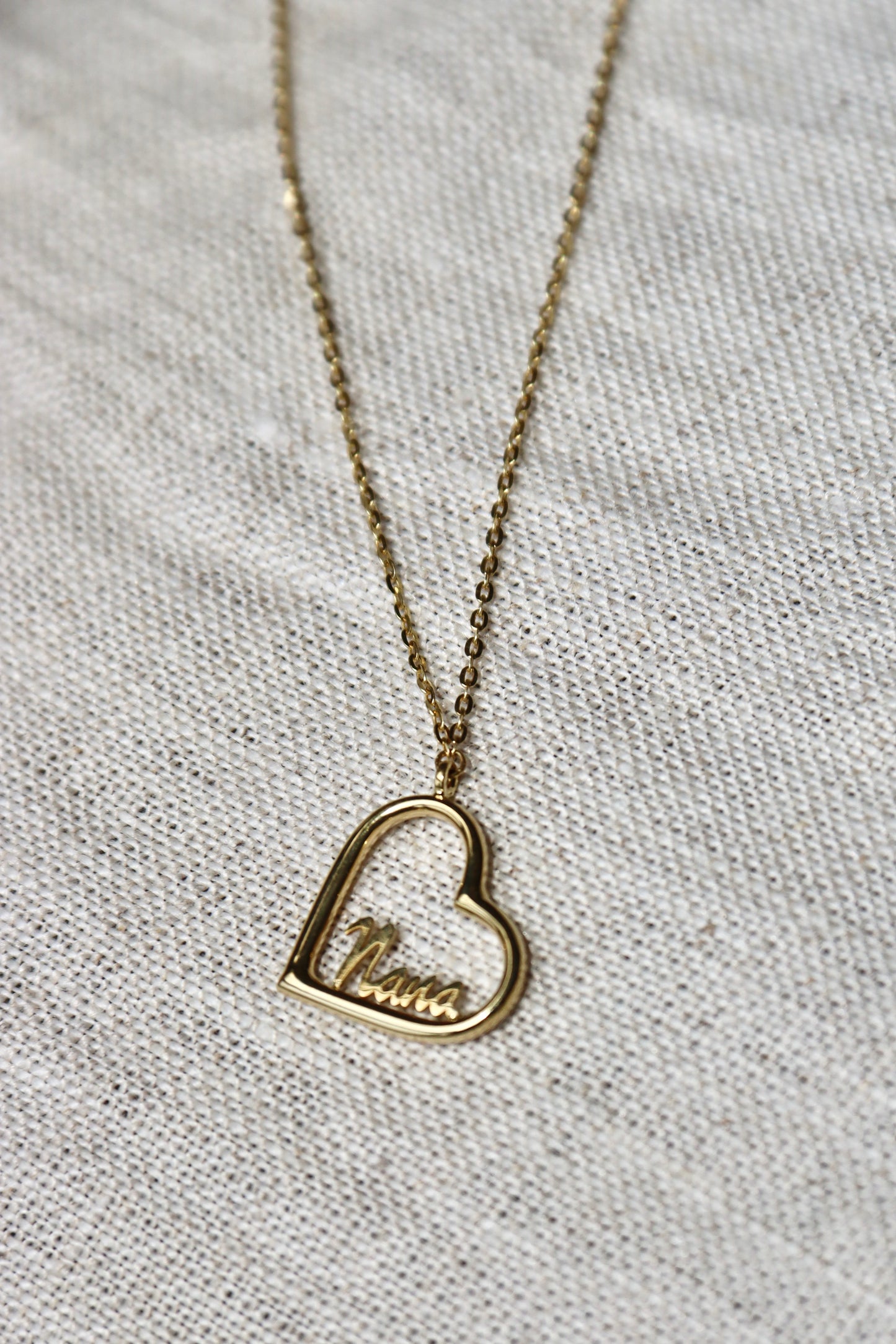 10K Yellow Gold "Nana" Heart Necklace