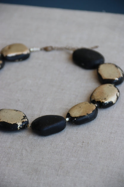 Black and Gold Stone Necklace