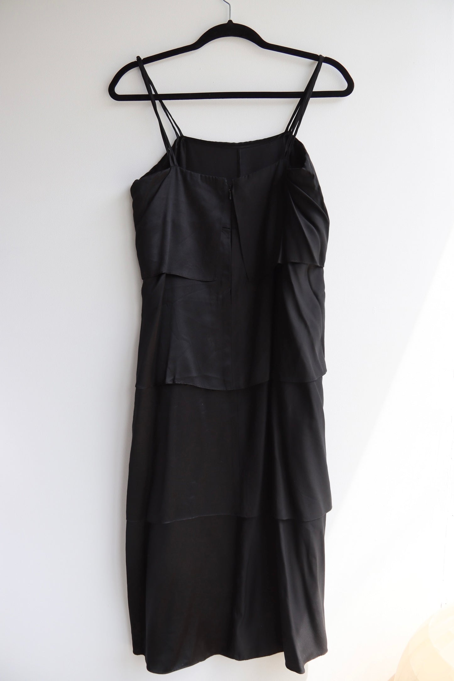 Neiman-Marcus Black Layered Silk Dress
