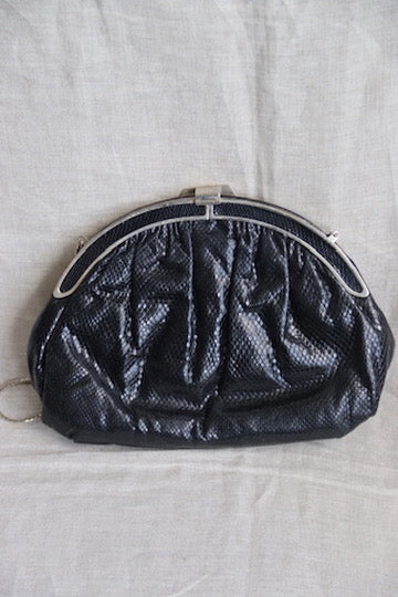 Finesse La Model black snakeskin leather bag