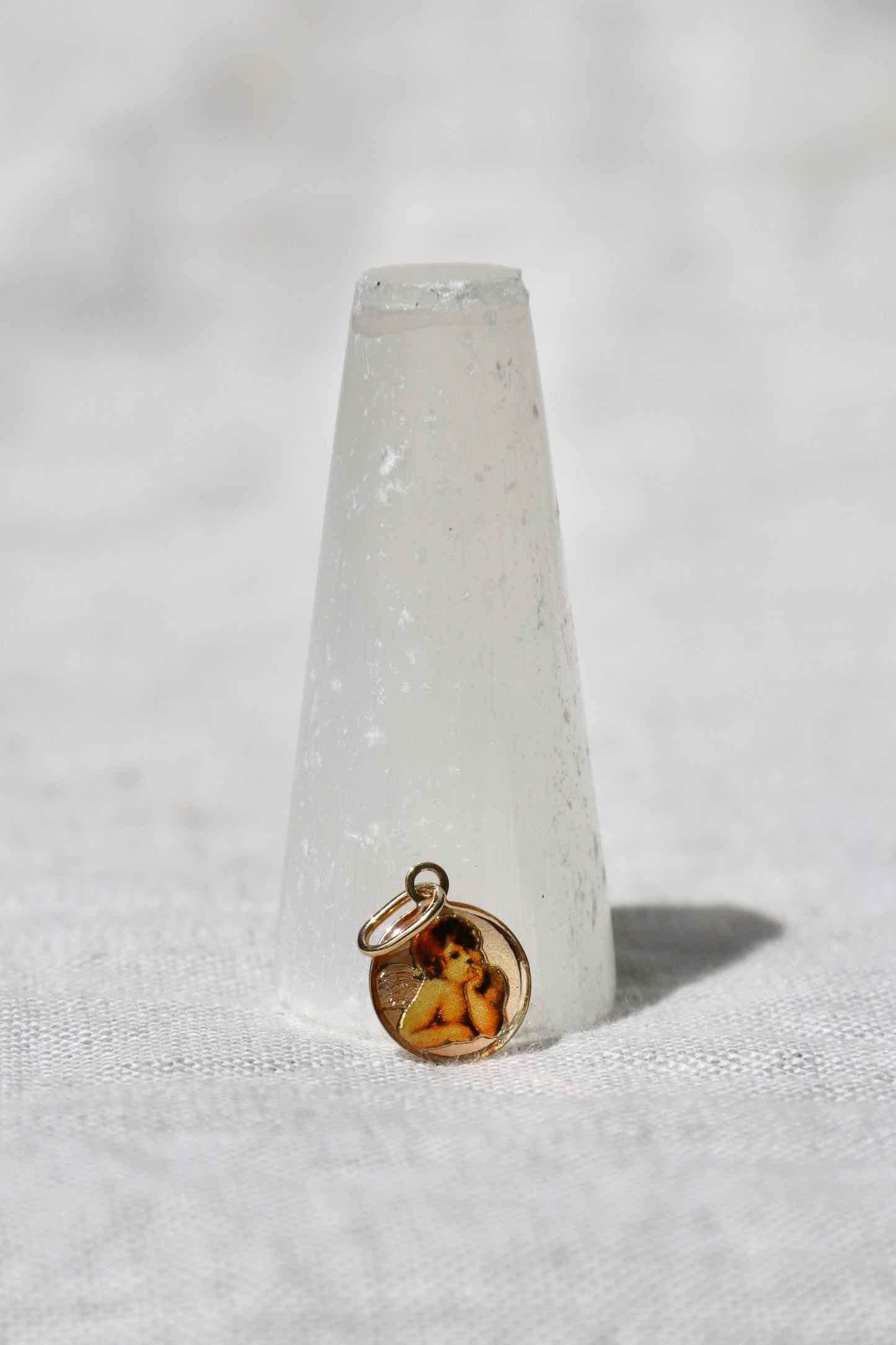 14K Cherub Charm Pendant