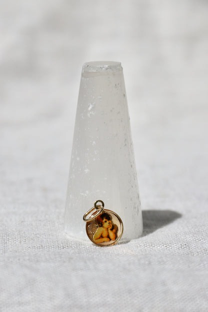 14K Cherub Charm Pendant