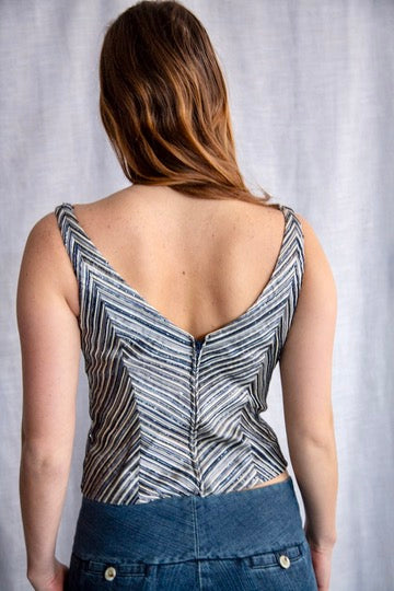 Carmen Marc Valvo Beaded Top