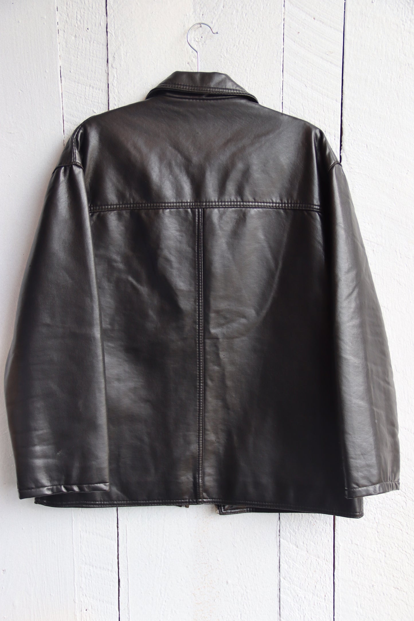 Armani Collezioni black leather coat - As Is