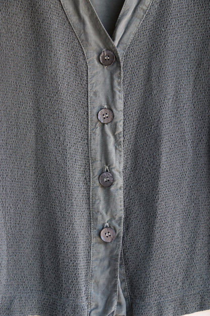 Cut - Loose Grey Silk Top