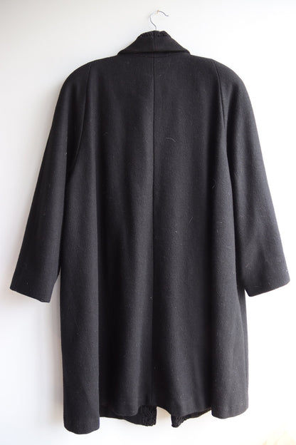 Vintage 60s Lady Suzette Black Wool Blend Coat