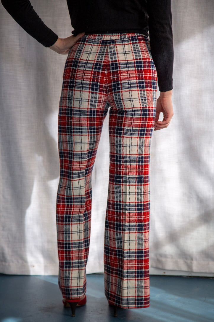 Vintage 1970s Garland Plaid Wool Pants