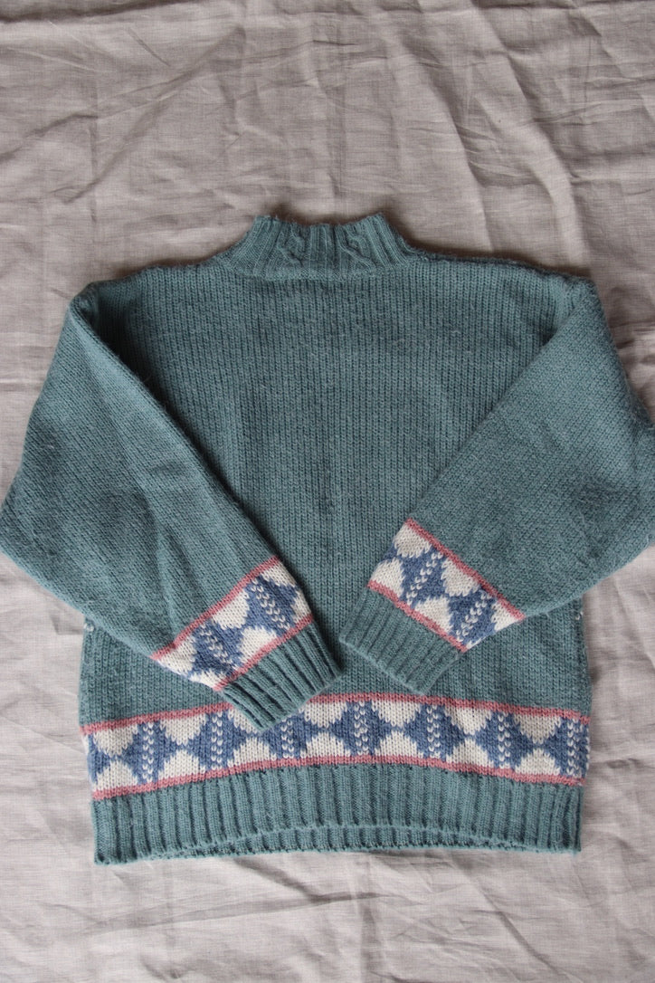 Vintage 62 East Aqua Patterned Sweater