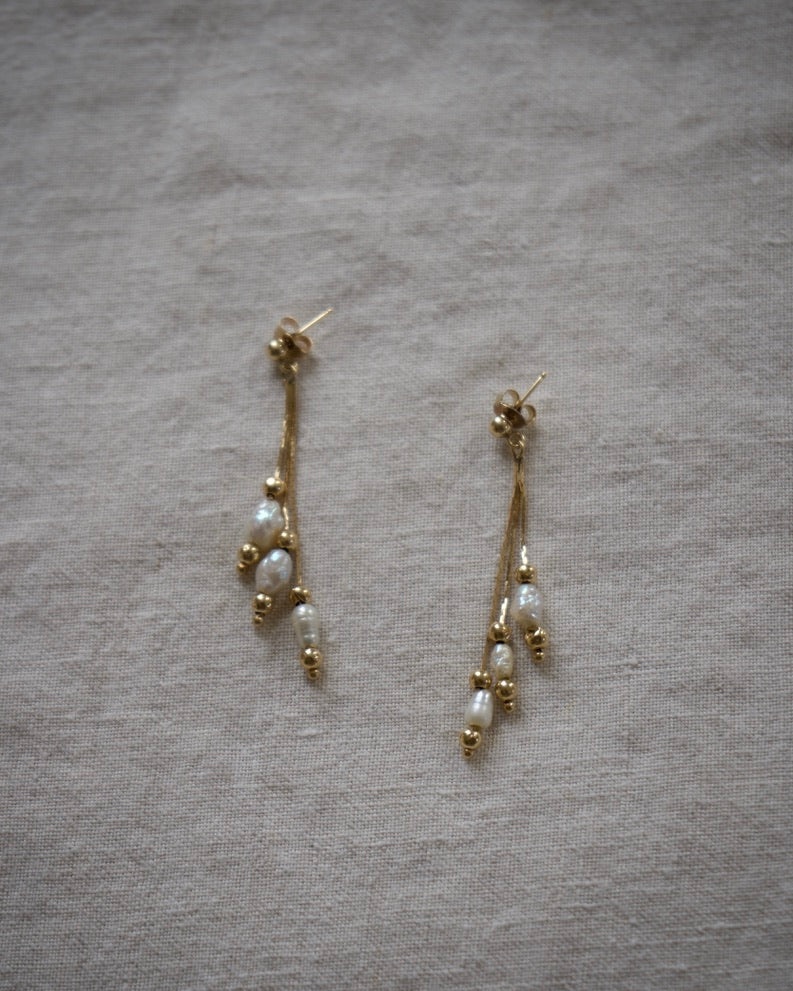 14K Pearl Drop Earrings