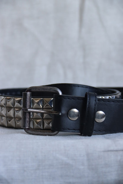 Black and Silver Studded Belt