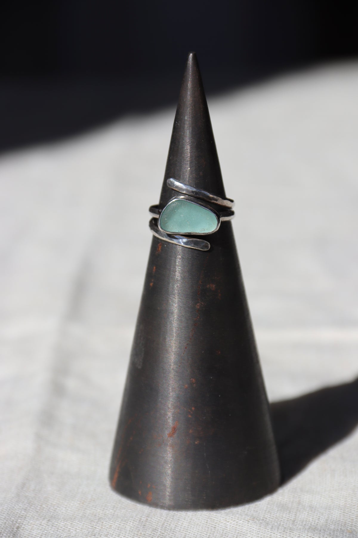 Sea Glass Sterling Silver Wrap Ring