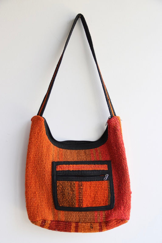 orange handwoven bag