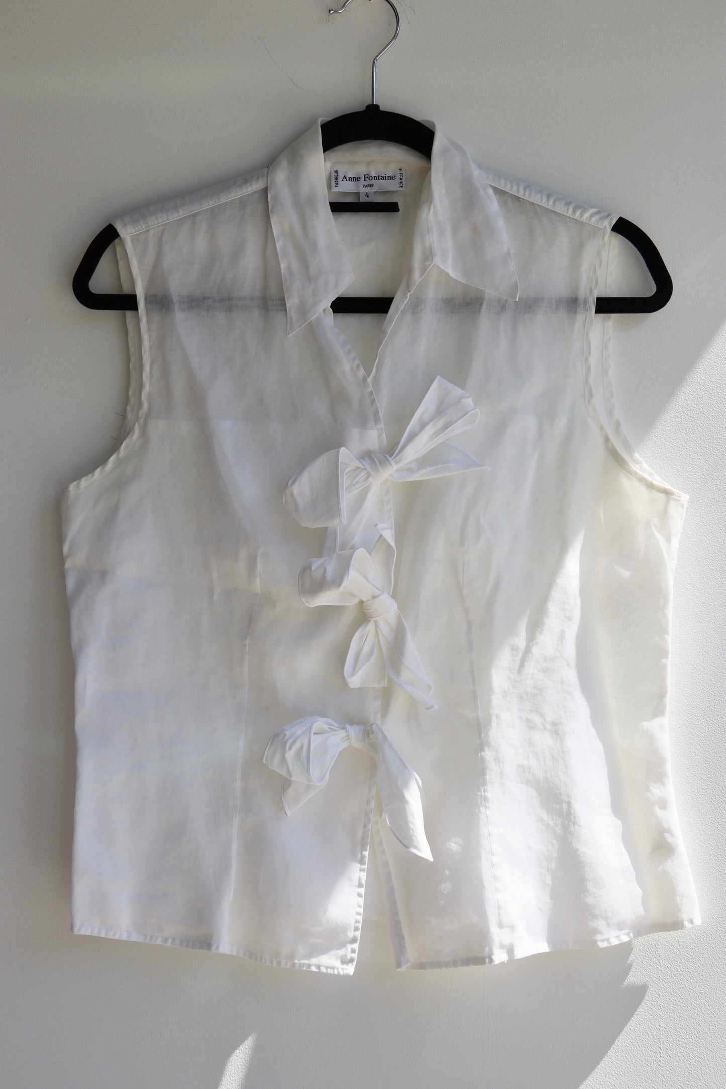 Anne Fontaine White Bow Top