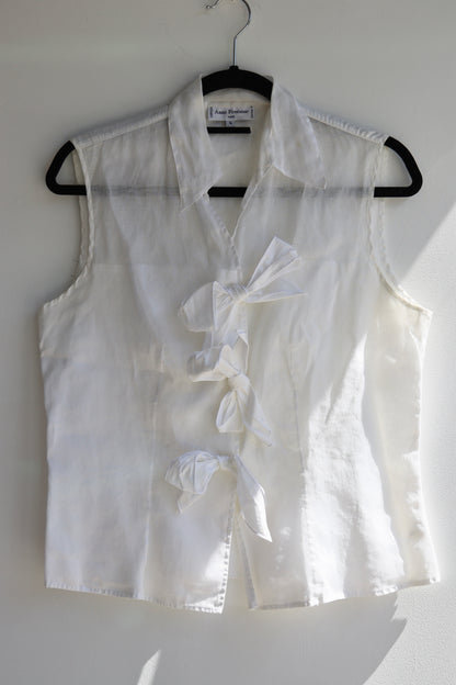Anne Fontaine White Bow Top