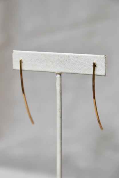 Zoe Chicco Gold Long Bar Stud Earrings