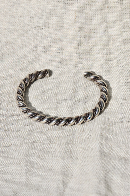 Sterling Silver Twisted Braid Cuff Bracelet