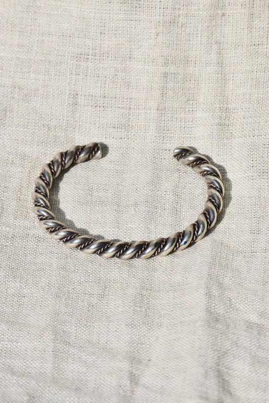 Sterling Silver Twisted Braid Cuff Bracelet