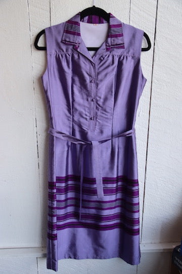 Vintage 90s Purple Striped Dress