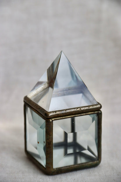 Vintage Saul Farber Beveled Glass Prism Boxes