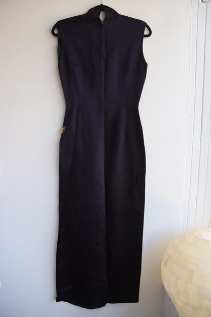 Vintage Handmade Embelished Satin Dress
