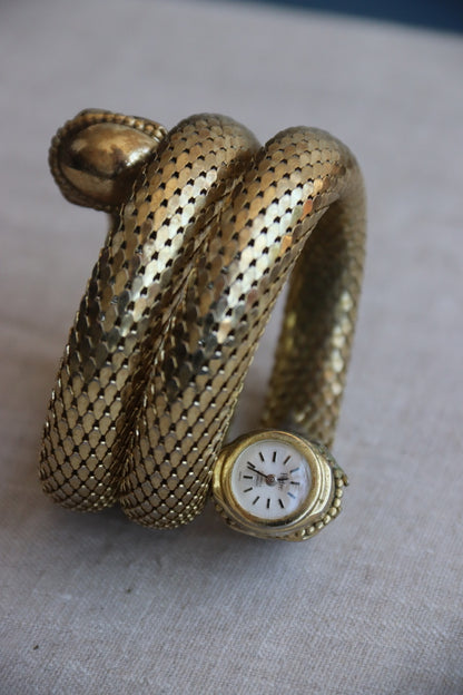 Gold Wrap Bracelet with Watch