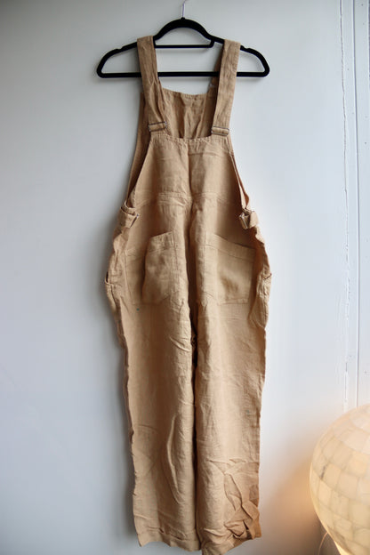 Brown Linen Overalls - as is