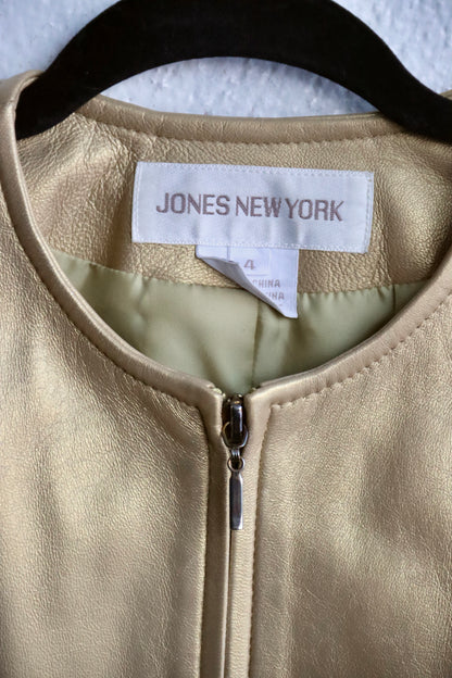 Jones New York Gold Leather Coat