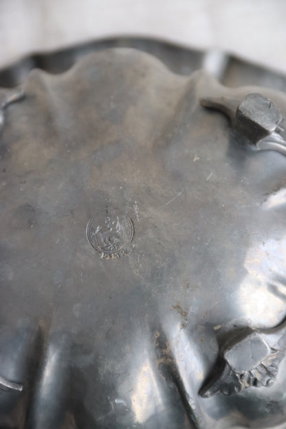 Vintage Italian Pewter Footed Dish