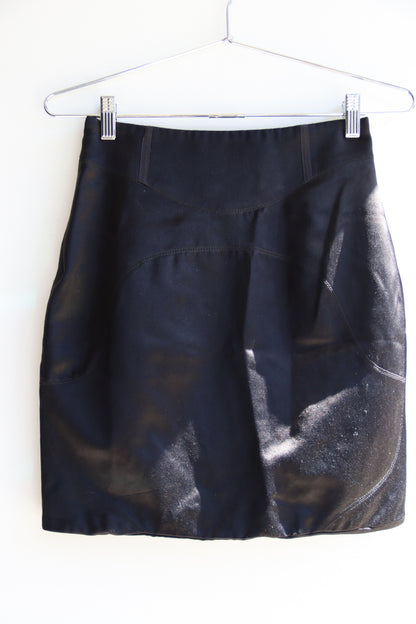 Costume National Black Satin Mini Skirt