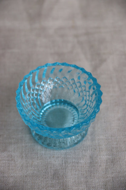 Miniature Blue Glass Salt Cellar
